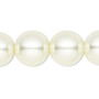 Bead, Celestial Crystal®, crystal pearl, ivory, 16mm round. Sold per 15-1/2" to 16" strand, approximately 25 beads.