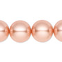 Bead, Celestial Crystal®, crystal pearl, peach, 16mm round. Sold per 15-1/2" to 16" strand, approximately 25 beads.