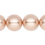 Bead, Celestial Crystal®, crystal pearl, champagne, 16mm round. Sold per 15-1/2" to 16" strand, approximately 25 beads.