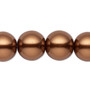 Bead, Celestial Crystal®, crystal pearl, antique copper, 15-16mm round. Sold per 15-1/2" to 16" strand, approximately 25 beads.