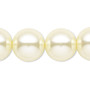 Bead, Celestial Crystal®, crystal pearl, light yellow, 16mm round. Sold per 15-1/2" to 16" strand, approximately 25 beads.