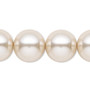 Bead, Celestial Crystal®, crystal pearl, beige, 16mm round. Sold per 15-1/2" to 16" strand, approximately 25 beads.