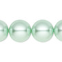 Bead, Celestial Crystal®, crystal pearl, light green, 16mm round. Sold per 15-1/2" to 16" strand, approximately 25 beads.