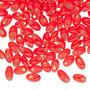 Seed bead, Miyuki, glass, silver-lined translucent red, (LMA10), 7x4mm long magatama. Sold per 50-gram pkg.