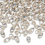 Seed bead, Miyuki, glass, opaque metallic shiny silver, (LMA1051), 7x4mm long magatama. Sold per 50-gram pkg.