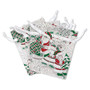 Pouch, organza, multicolored with glitter, 4-3/4 x 3-1/2 inches with Santa Claus and Christmas tree pattern with drawstring closure. Sold per pkg of 4.