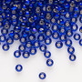 Seed bead, Preciosa Ornela, glass, transparent silver-lined blue, #6 rocaille. Sold per 50-gram pkg.