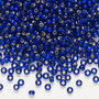 Seed bead, Preciosa Ornela, glass, transparent silver-lined blue, #8 rocaille. Sold per 50-gram pkg.