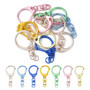 10Pcs Spray Painted Alloy Swivel Snap Hook, Keychain Clasps Findings, Mixed Color, 57mm, Hole: 6mm