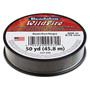 Thread, Beadalon® WildFire™, polyester and plastic, black, 0.15mm with bonded coating, 10-pound test. Sold per 50-yard spool.