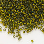 DB0604 - 11/0 - Miyuki Delica - Transparent Silver Lined Golden Olive - 50gms - Cylinder Seed Beads