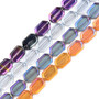 5 Strands - Electroplate Transparent Glass Beads, Oval, Mixed Colour, 9.5x6.5x3.5mm, Hole: 0.9mm, about 78Pcs/strand, 25.59 inch(65cm)