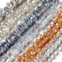 5 Strands - Electroplate Glass Beads, Top Drilled Beads, Teardrop, Mixed Color, 13.5x9.5mm, Hole: 0.9mm, about 120pcs/strand, 23.23''(59cm)