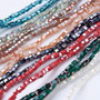 20 Strands - Glass Beads, Faceted, Cube, Mixed Colour,  about 195~200pcs/strand, 16.9~17.5 inch