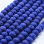 10 Strands - Natural Lava Rock Beads, Dyed, Round, Blue, 8mm, Hole: 1mm, about 48pcs/strand, 15 inch
