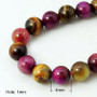 Natural Rose Tiger Eye and Yellow Tiger Eye Beads Strand, Round, Mixed Color, 4mm; about 46pcs/strand, 8 inch