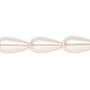Bead, Celestial Crystal®, crystal pearl, rosaline, 15x8mm teardrop. Sold per 15-1/2" to 16" strand, approximately 25 beads.