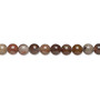 Bead, petrified wood (natural), 4mm round, B grade, Mohs hardness 6-1/2 to 7. Sold per 15-1/2" to 16" strand.