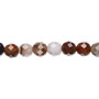Bead, petrified wood (natural), 6mm faceted round, B grade, Mohs hardness 6-1/2 to 7. Sold per 15-1/2" to 16" strand.