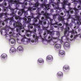 Seed bead, Preciosa Ornela, glass, opaque terra dyed metallic violet, #6 rocaille. Sold per 50-gram pkg.