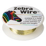 Wire, Zebra Wire™, color-coated copper, champagne gold, 26 gauge. Sold per 30-yard spool.