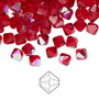 6mm - Preciosa Czech - Light Siam Glitter - 24pk - Faceted Bicone Crystal