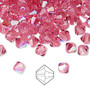 6mm - Preciosa Czech - Rose Glitter - 144pk - Faceted Bicone Crystal