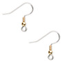 Ear wire, stainless steel and gold-finished stainless steel, 20mm fishhook with 3mm ball and 4mm coil with open loop, 21 gauge. Sold per pkg of 5 pairs.