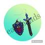 Handmade zelda inspired earrings - sword and shield