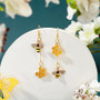 Alloy Enamel Pendants, Bees, Yellow, 18.5x22x5mm, Hole: 1.8mm