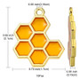 10Pcs Alloy Pendants, with Enamel, Honeycomb, Golden, Gold, 21x17x1.5mm, Hole: 1.6mm