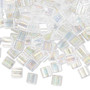 TL250 - Miyuki Tila - Transparent Crystal AB - 40gms - Two Hole Square glass beads