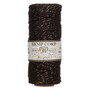 Cord, Hemptique®, polished hemp, metallic black/gold, 1mm, 20-pound test. Sold per 205-foot spool.