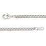 Chain, silver-plated brass, 3mm rolo, 18 inches with lobster claw clasp. Sold individually.