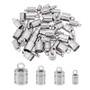 48pcs, 4 Sizes, Column Cord Ends, 201 Stainless Steel End Caps 2/4/5/6mm Inner Diameter