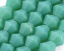 Opaque Solid Color Glass Beads Strands, Imitation Jade, Faceted, Bicone, Sea Green, 4.5x4mm, Hole: 1mm, about 92~96pcs/strand, 13.78~14.37 inch - 10 Strands