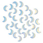 Drop, pressed glass, translucent clear AB, 16 x 12mm pressed moon, top-drilled. Sold per pkg of 30.