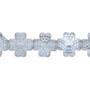 Bead, pressed glass, translucent light blue luster, 12mm cross. Sold per 15-1/2" to 16" strand.