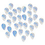 Drop, pressed glass, translucent clear AB, 18 x 11mm pressed leaf, top-drilled. Sold per pkg of 30.