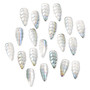 Drop, pressed glass, translucent metallic green rainbow, 23 x 10mm pressed leaf, top-drilled. Sold per pkg of 20.