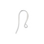 Ear wire, silver-plated brass, 18mm flat fishhook with open loop, 21 gauge. Sold per pkg of 10 pairs.