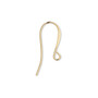 Ear wire, gold-plated brass, 18mm flat fishhook with open loop, 21 gauge. Sold per pkg of 10 pairs.