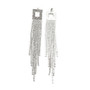 Cubic Zirconia & Crystal Rhinestone Tassel Stud Earrings, Brass Earrings with 925 Sterling Silver Pins, Platinum, 110mm, Pin: 0.8mm