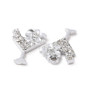 Alloy Crystal Rhinestone Pendants, Cocktail Charms, Platinum, 20x14x2.5mm, Hole: 1.8mm - 10pk