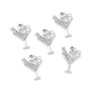 Alloy Crystal Rhinestone Pendants, Cocktail Charms, Platinum, 20x14x2.5mm, Hole: 1.8mm - 10pk