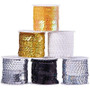 6 rolls 5m/roll Spangle Flat Sequins Paillette Trim Spool String, 6 Mixed Colours Silver - Gold