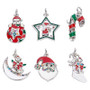 6Pcs 6 Style Christmas Brass Micro Pave Cubic Zirconia Pendants, with Enamel and Jump Ring, Long-Lasting Plated, Santa Claus/Christmas Sock/Gingerbread Man, Mixed Color, 19~20.5x11.5~18x2~4mm, Jump Ring: 5x0.7mm, 3.6mm Inner Diameter, 1pc/style