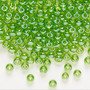 Seed bead, Preciosa Ornela, Czech glass, translucent green luster, #6 rocaille. Sold per 50-gram pkg.