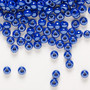 Seed bead, Preciosa Ornela, Czech glass, opaque blue luster, #6 rocaille. Sold per 50-gram pkg.