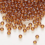 Seed bead, Preciosa Ornela, Czech glass, translucent topaz luster, #6 rocaille. Sold per 50-gram pkg.